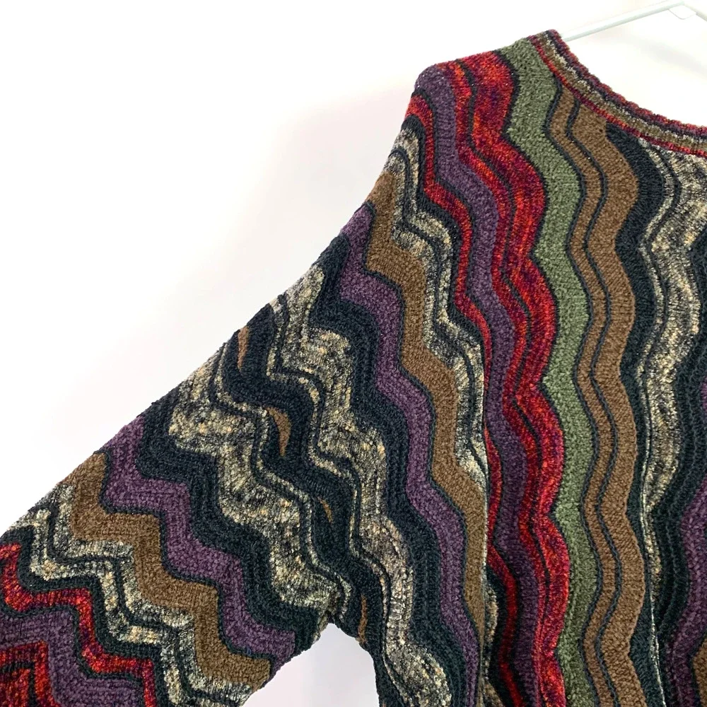 Vintage Tundra Canada Chenille Geometric Funky Sweater Mens 2X - Picture 2 of 6
